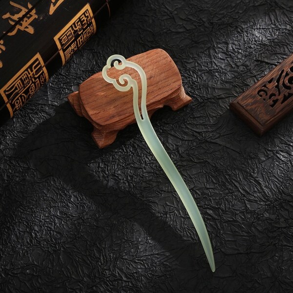 Jade Hairpin, Hanfu Accessories, Tassel hair fork, Chinese hair accessories