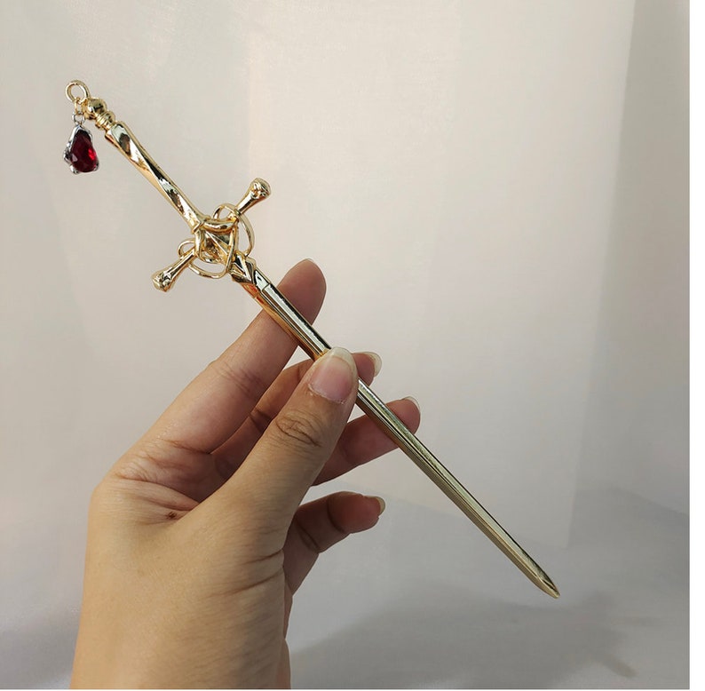 Sword Hairpin, Cosplay Accessories,Punk Sword Hairpins, Sword Hair Sticks, Sword Bun Holders, Punk Metal Sword Hairpin Gold