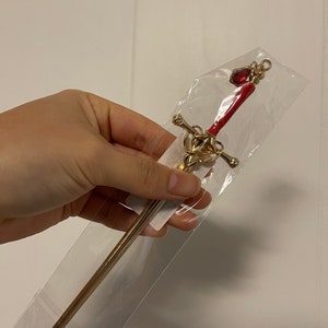 Sword Hairpin, Cosplay Accessories,Punk Sword Hairpins, Sword Hair Sticks, Sword Bun Holders, Punk Metal Sword Hairpin Gold red handle