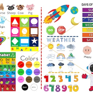 Digital Design, PNG File, Download, Personalize, Digital File, PNG, Printable, Learning Pillow, Kids, Space