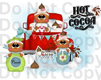 Christmas Gingerbread Red Truck PNG, Winter Holiday Sublimation (Digital Download)