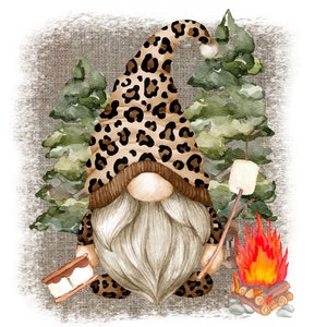 2 Digital Designs, 2 PNG Files, Sublimation, Personalize, Blank, Printable, Gnome, Gnomes, Camping, S&#39;mores, Marshmallows, Camp, Lake