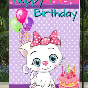 Flag, Digital Design, PNG, Digital, Printable, Garden Flag, Yard Flag, Birthday, Happy Birthday, Personalize, Balloons, Celebrate, Presents