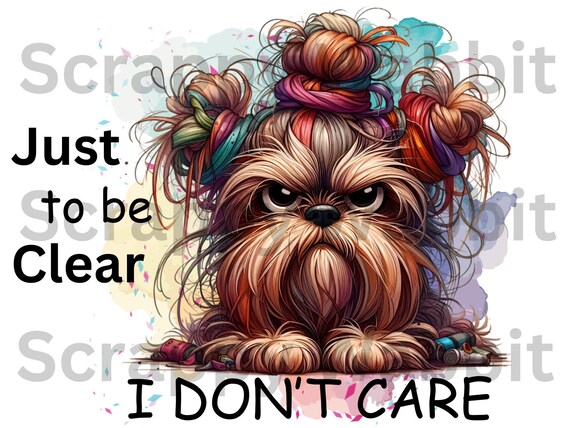 Grumpy Dog PNG: Funny Shih Tzu Sublimation Design (Digital Download)