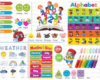Learning Pillow PNG: Kids Educational Design (Digital Download)