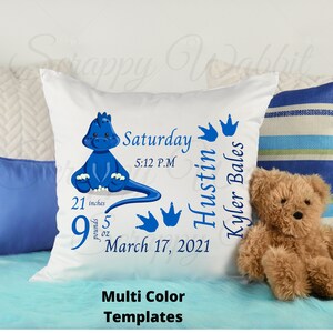Digital Design, PNG File, Download, Sublimation, Digital File, Printable Design, Baby, Baby Stats, Pillow Blank, Personalize, Baby Gift