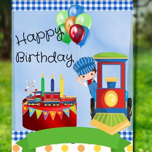 Flag, Digital Design, PNG, Digital, Printable, Garden Flag, Yard Flag, Birthday, Happy Birthday, Personalize, Balloons, Celebrate, Presents