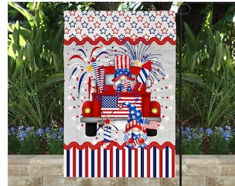 Flag, Digital Design, PNG, Digital, Printable, Personalize, Garden Flag, Yard Flag, Welcome, Gnome, 4th of July, July 4th, Independence Day