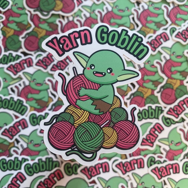 Cute Yarn Goblin Sticker | Crochet Sticker | Knitting Sticker | Funny Crafting Sticker | Yarn Sticker | Kawaii Sticker