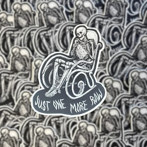 Knit Just One More Row Sticker | Crochet Sticker Yarn Sticker Knitting Sticker Funny Crafting Sticker Goth