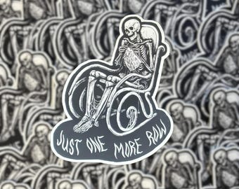 Knit Just One More Row Sticker | Crochet Sticker Yarn Sticker Knitting Sticker Funny Crafting Sticker Goth