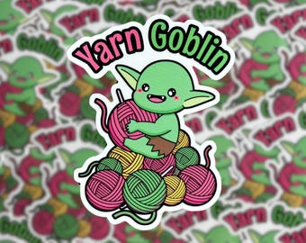 Crochet Sticker Knitting Sticker Funny Crafting Sticker Yarn Sticker Fiber Art Sticker Yarn Goblin Sticker