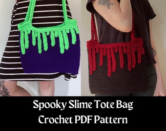 Spooky Slime Tote Bag Pattern | Crochet Tote Bag Pattern | PDF Digital Download