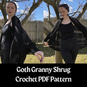 Goth Granny Shrug PDF Crochet Pattern | Goth Crochet Pattern | PDF Pattern | Made to Measure Crochet Pattern