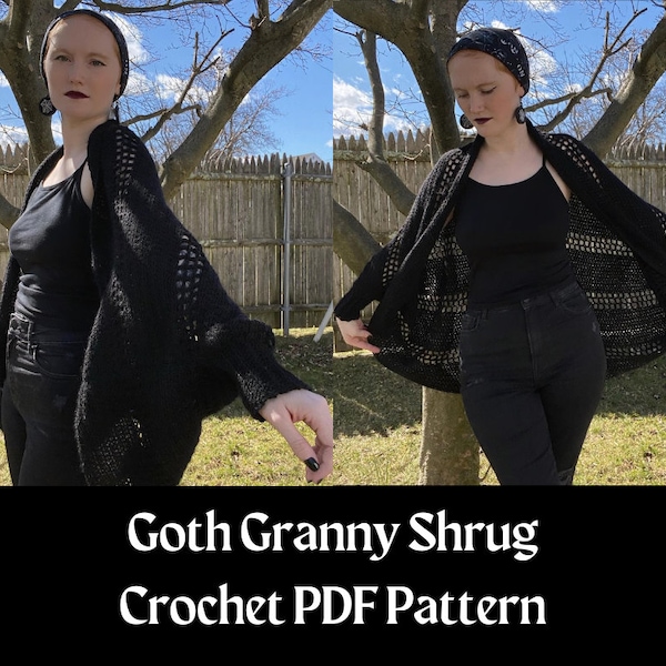 Goth Oma Shrug PDF Häkelanleitung | Goth Häkelanleitung | PDF Nähanleitung | Maßanfertigung