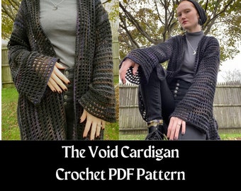 The Void Cardigan PDF Crochet Pattern | Goth Crochet Pattern | PDF Pattern | Made to Measure Crochet Pattern