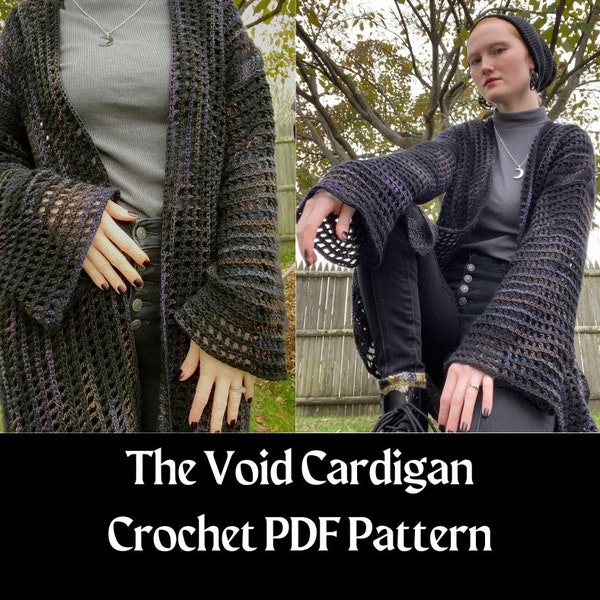 The Void Cardigan PDF Crochet Pattern | Goth Crochet Pattern | PDF Pattern | Made to Measure Crochet Pattern