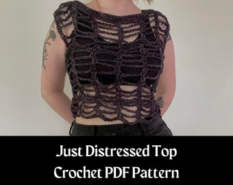 CROCHET PATTERN Easy Mesh Crochet Pattern Crochet Top Pattern Goth Crochet Pattern Instant Digital Download PDF