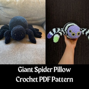 Giant Spider Pillow PDF Crochet Pattern | Halloween Crochet Pattern | PDF Pattern