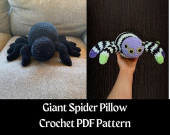 Giant Spider Pillow PDF Crochet Pattern | Halloween Crochet Pattern | PDF Pattern