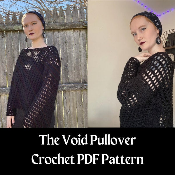 The Void Pullover PDF Crochet Pattern | Goth Crochet Pattern | PDF Pattern | Made to Measure Crochet Pattern