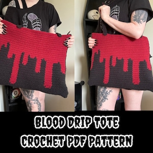 CROCHET PATTERN Tapestry Crochet Pattern Crochet Tote Bag Halloween Crochet Pattern Goth Crochet Pattern Instant Digital Download PDF