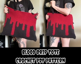 HÄKELANLEITUNG Wandbild Häkelanleitung Crochet Tote Bag Halloween Häkelanleitung Goth Häkelanleitung Sofortiger digitaler Download PDF