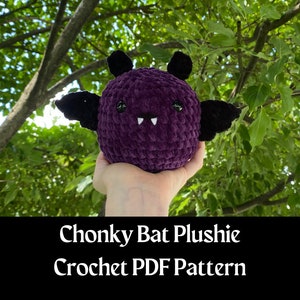 Chonky Bat Pattern | Crochet Bat Pattern | Crochet Halloween Pattern | Amigurumi Bat Pattern | PDF Digital Download