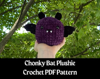 Chonky Bat Pattern | Crochet Bat Pattern | Crochet Halloween Pattern | Amigurumi Bat Pattern | PDF Digital Download