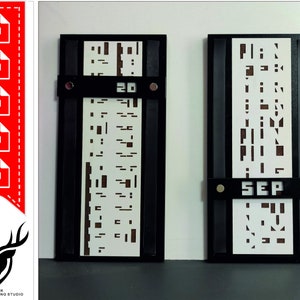 May include: Two black framed calendars with white backgrounds. The calendar on the left shows the date "20" and the calendar on the right shows the month "SEP".