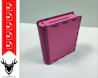 Book Piggy Bank | Target Piggy Bank | Piggy Bank | Money Box SVG | Laser Cut File | Laser Plan | Glowforge File | Pig SVG | Coin Bank SVG