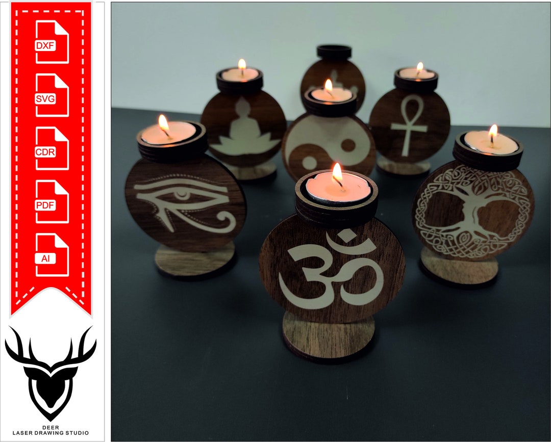 Candle Holder, Candlestick Svg, Aumom, Tree of Life, the Ankh, Eye of