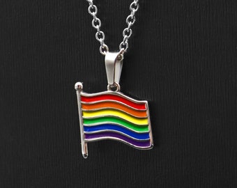 Pride-Kette (Rainbow-Flag) | Gay/Lesbian Schmuck, Anhänger, Regenbogen, LGBTQ, Homosexuell, Schwul/Lesbisch