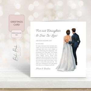 Greetings Card For Daughter and Son-In-Law On Their Wedding Day, Wedding Card For Daughter and Son In Law, Wedding Poem, Personalised Card