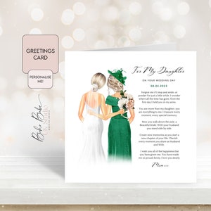 To My Daughter On Your Wedding Day Card From Mum, Personalised Wedding Keepsake Card, On My Daughters Wedding Day Card, Wedding Poem Card