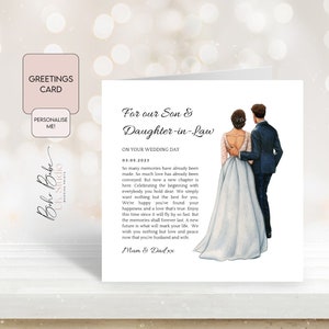 Greetings Card For Son and Daughter-In-Law On Their Wedding Day, Wedding Card For Son and Daughter In Law, Wedding Poem, Personalised Card