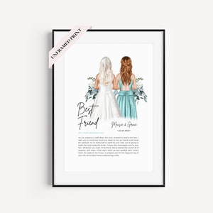 Personalised Gift for Bride, Poem for Bride from Bridesmaids/Maid of Honour, Gift to Bride on Morning of Wedding, Best Friend Wedding Card