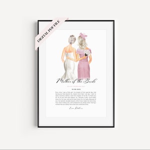 Digital PDF File Mother Of The Bride Personalised Poem Gift, Print At Home Gift For Mum On My Wedding Day, Digital Download Wedding Gift