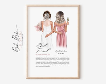 Digital PDF File Personalised Wedding Poem For Best Friend, Digital Download For My Best Friend On Her Wedding Day, Printable Wedding Gift