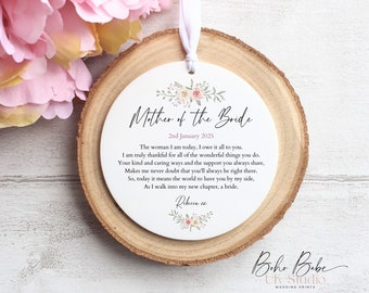 Mother of The Bride Gift, Keepsake For My Mum On My Wedding Day, Gift From Bride To Mum, Poem Plaque, Personalised Wedding Gift, Unique