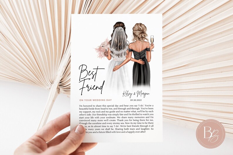Best Friend Bride Wedding Poem PRINT Gifts for Bride Wedding Etsy UK