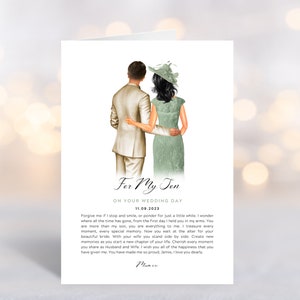 To My Son On Your Wedding Day Card From Mum, Personalised Wedding Keepsake Card, On My Son's Wedding Day Card, Wedding Poem Card