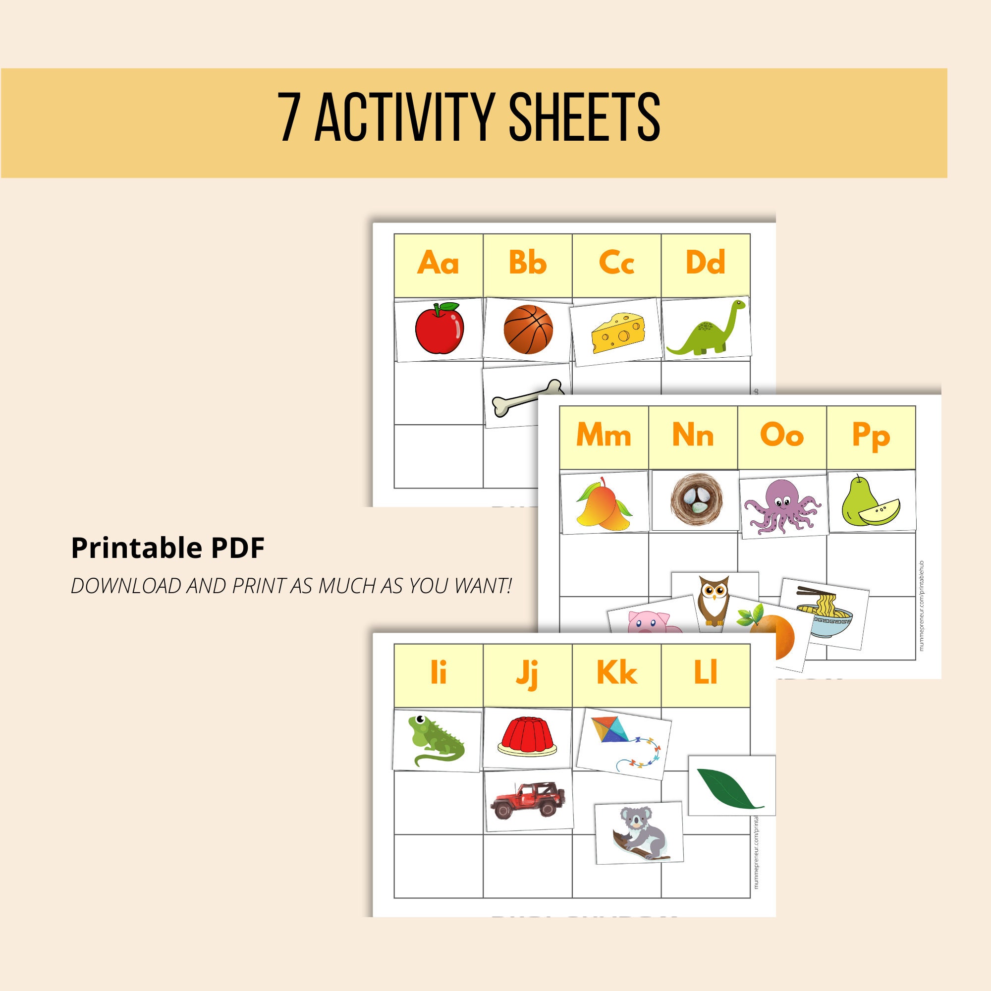 Printable Alphabet Pictures Sorting Phonics Activity Game - Etsy