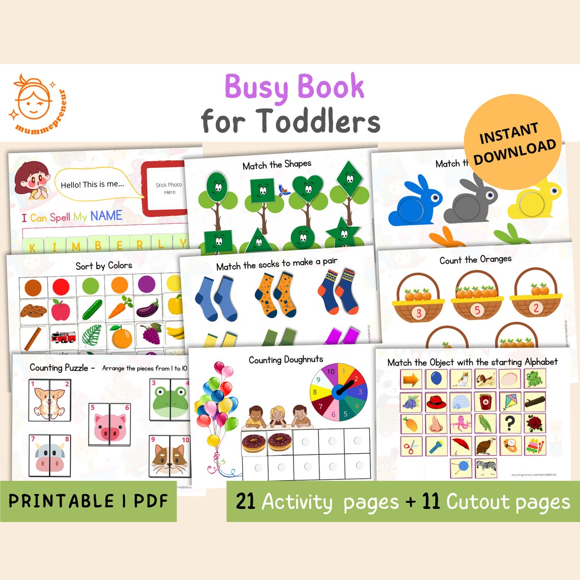 Printable Toddler Busy Book Preschool Learning Busy Binder - Etsy