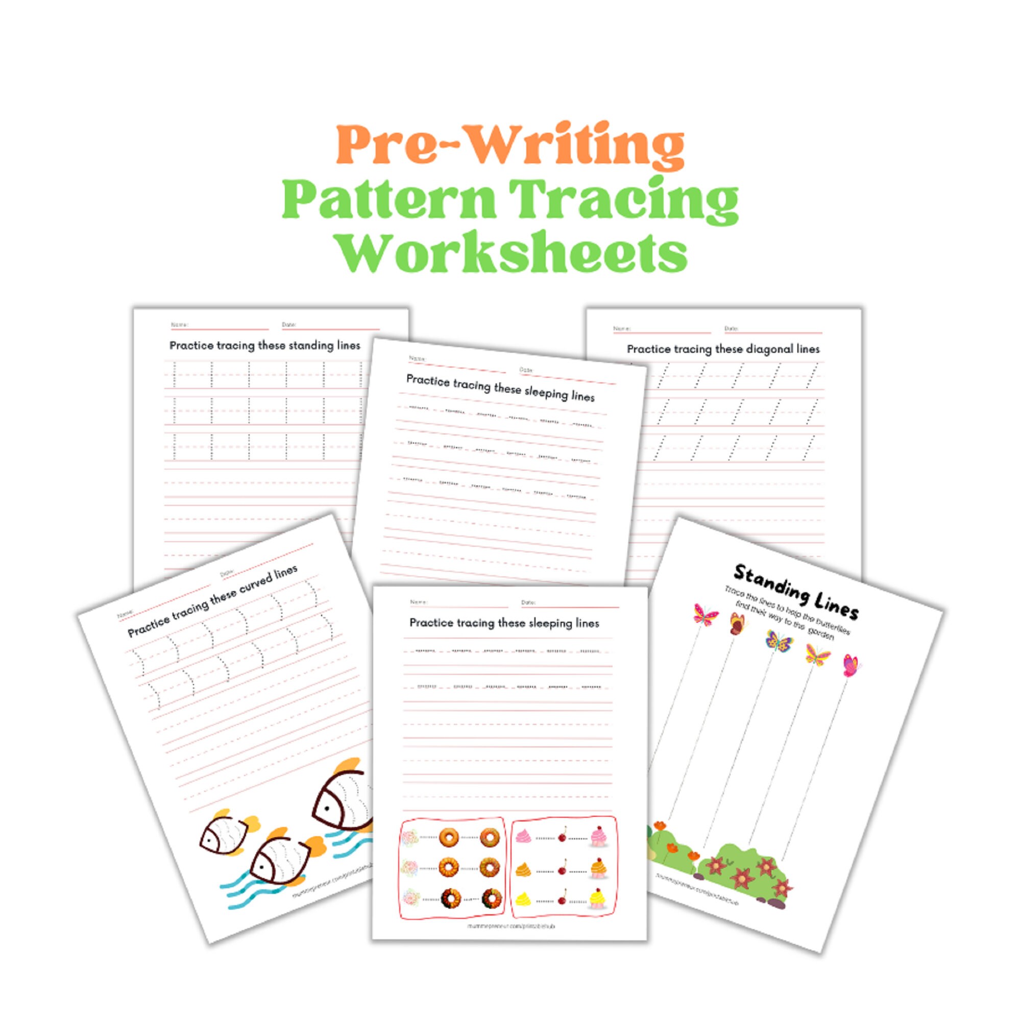 16 pattern tracing printables line tracing pre writing etsy