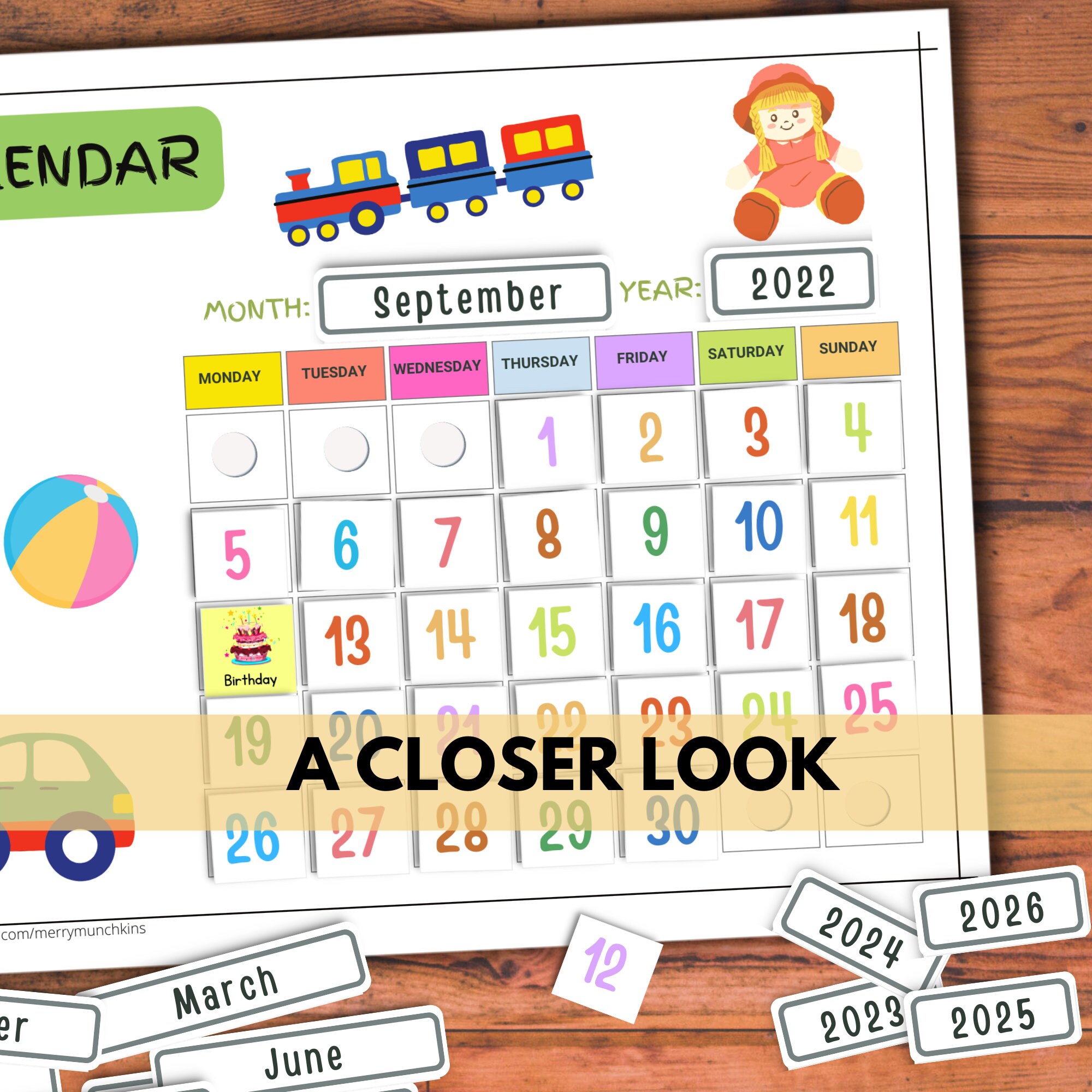 Perpetual Preschool Classroom Calendar Busy Book Printable Etsy