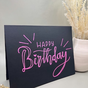 Handwritten “Happy Birthday” Calligraphy Card
