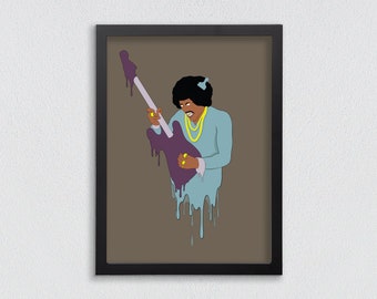 Jimi Hendrix | Wall Print | Wall Decor | Abstract Art | Minimalism | Digital Illustration