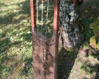 34 in Marbled Brown Cherry wood 3 String Baritone Tagelharpa