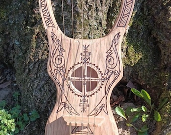 Twin Raven 5 string Cherry wood Bass Harp/lyre